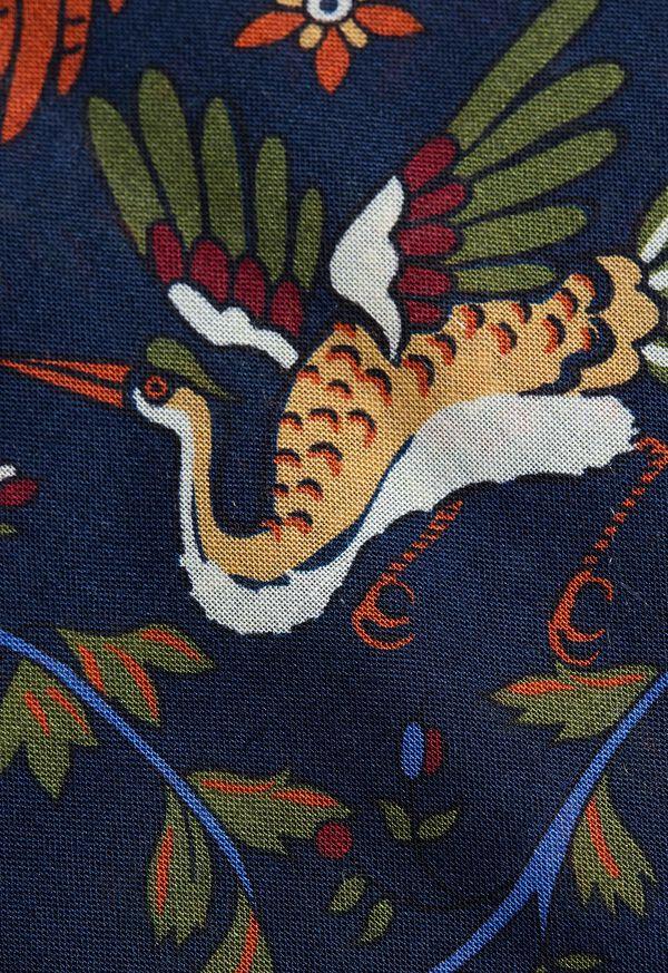 Paul Stuart Woodland Print Pocket Square