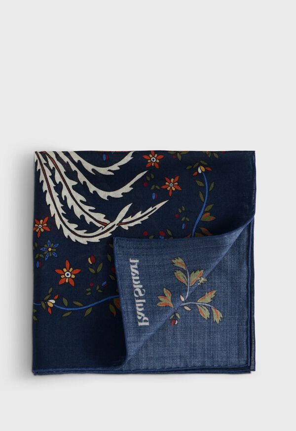 paul stuart Woodland Print Pocket Square