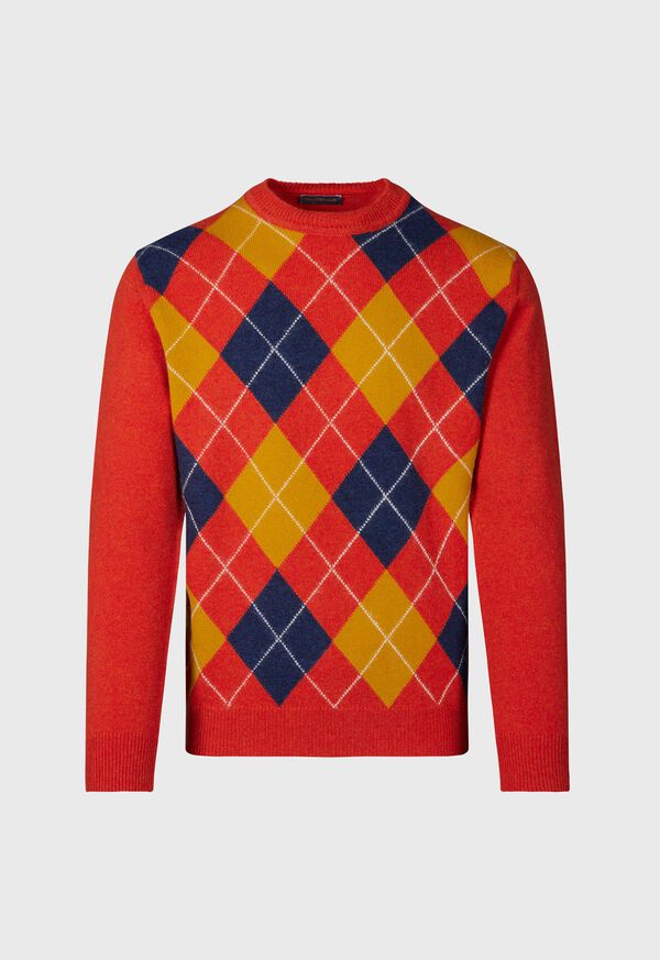 paul stuart Wool Argyle Crewneck Sweater
