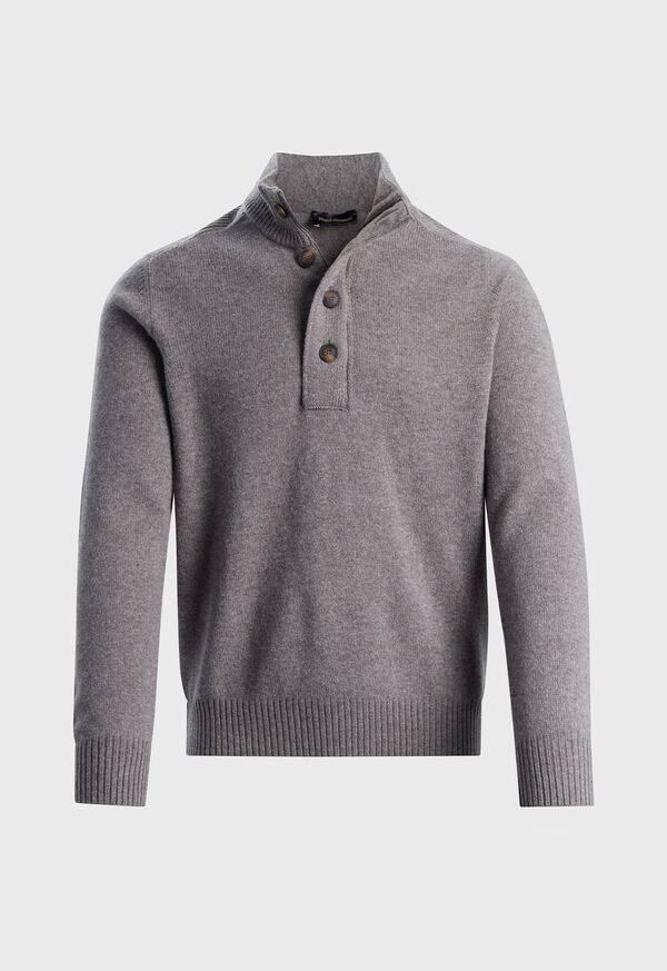 paul stuart Wool Button Neck Sweater
