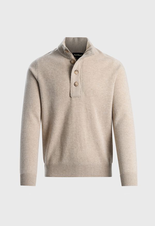 paul stuart Wool Button Neck Sweater