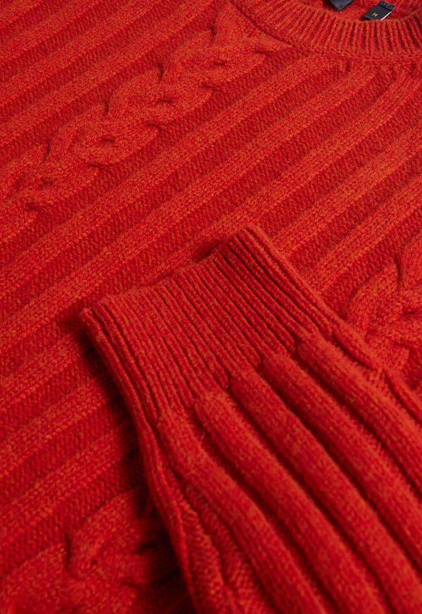 Paul Stuart Wool Cable And Rib Crewneck Sweater