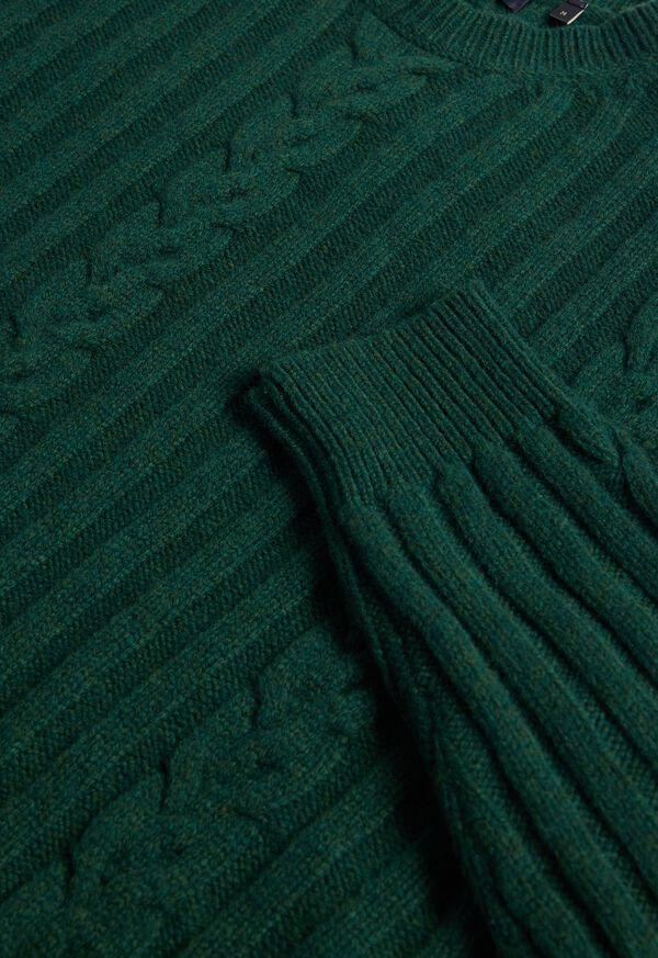 Paul Stuart Wool Cable And Rib Crewneck Sweater