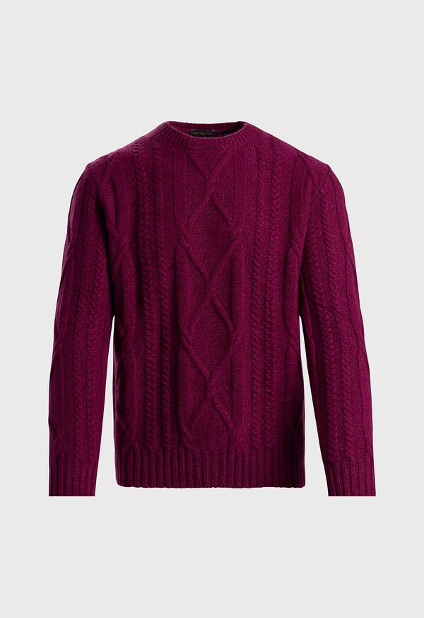 paul stuart Wool Cable Knit Crew Neck Pullover