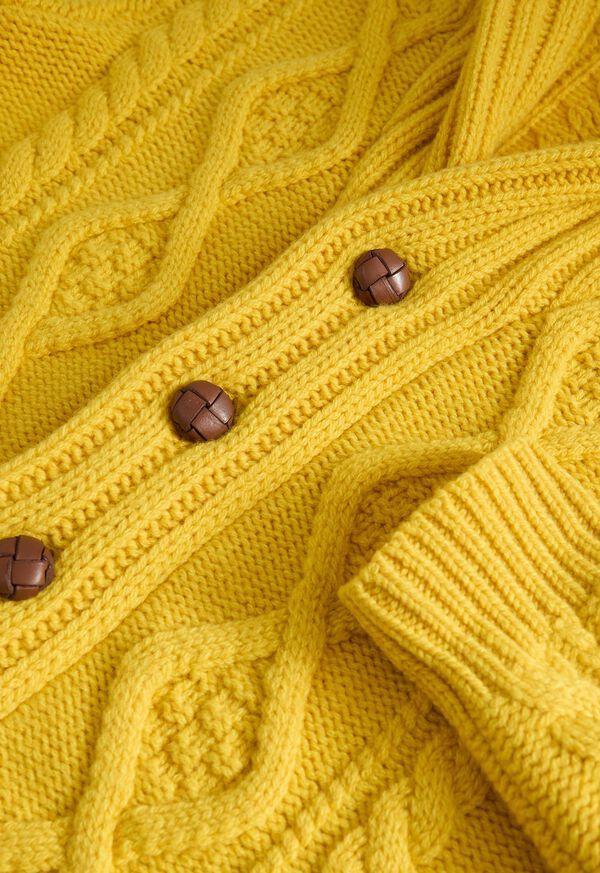 Paul Stuart Wool & Cashmere Aran Cable Knit Cardigan