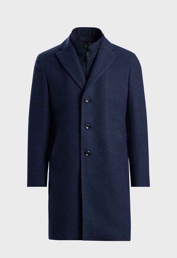 paul stuart Wool & Cashmere Coat with Gilet