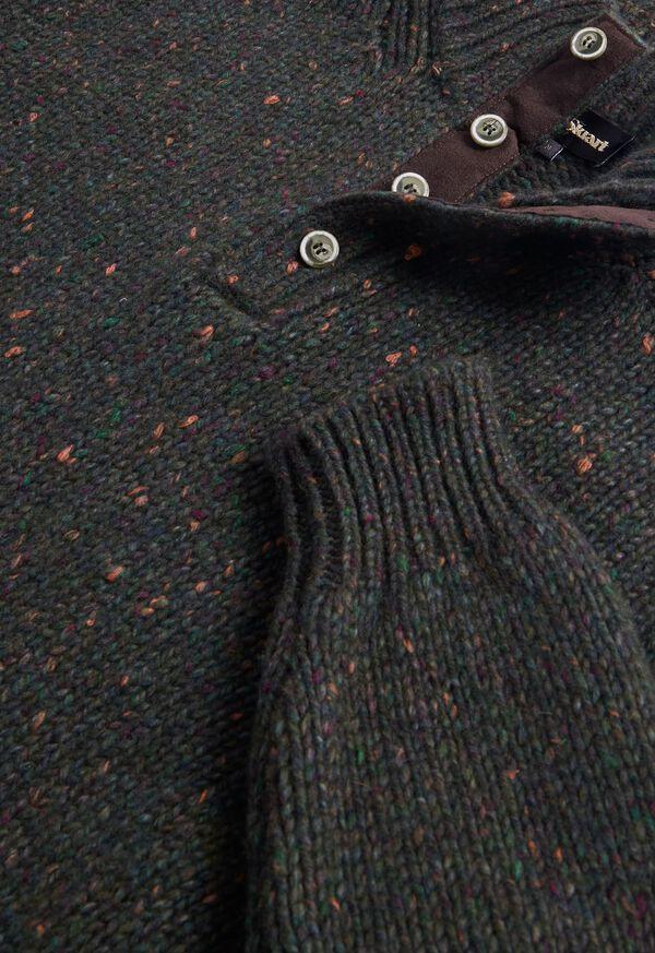 Paul Stuart Wool & Cashmere Donegal Button Mock Neck