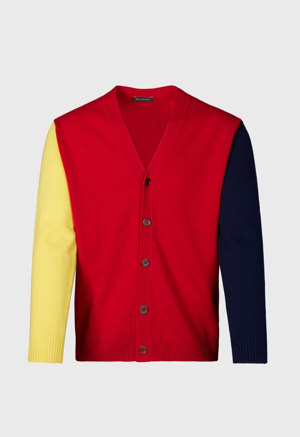 paul stuart Wool Colorblock Cardigan