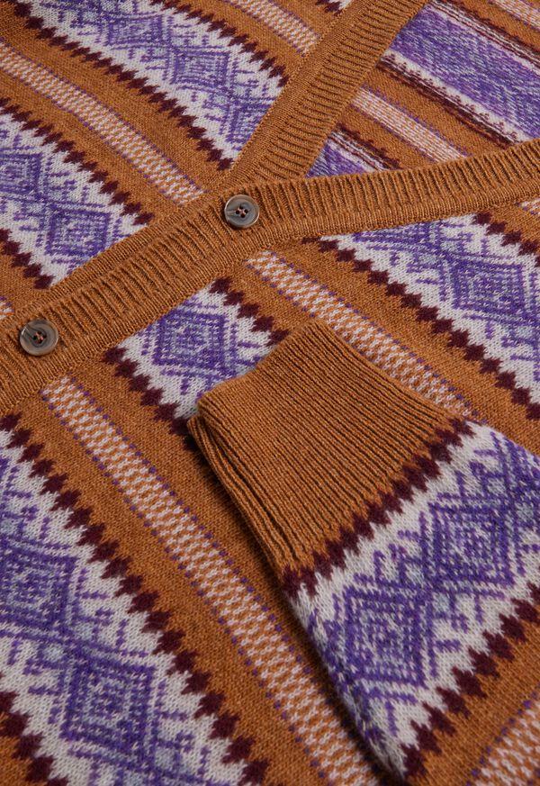 Paul Stuart Wool Fair Isle Button Cardigan