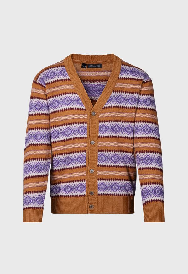 paul stuart Wool Fair Isle Button Cardigan