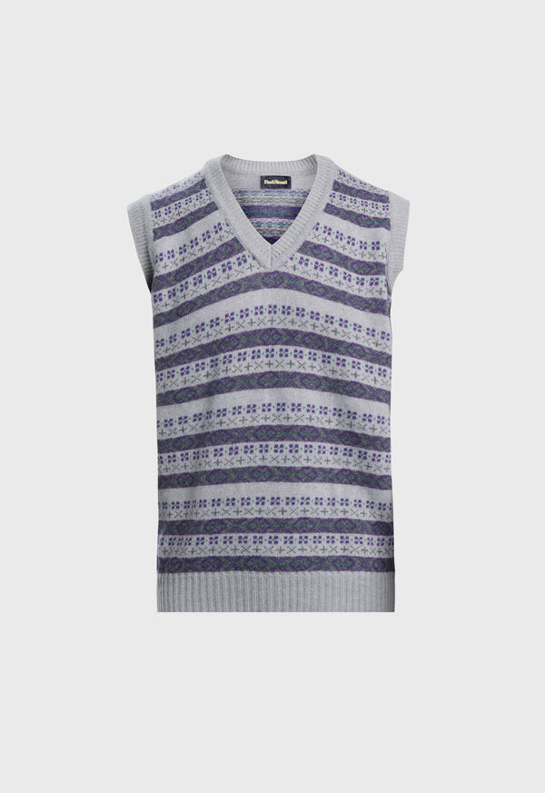 paul stuart Wool Fair Isle Sleeveless Pullover