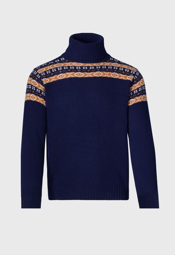 paul stuart Wool Fair Isle Turtleneck Sweater