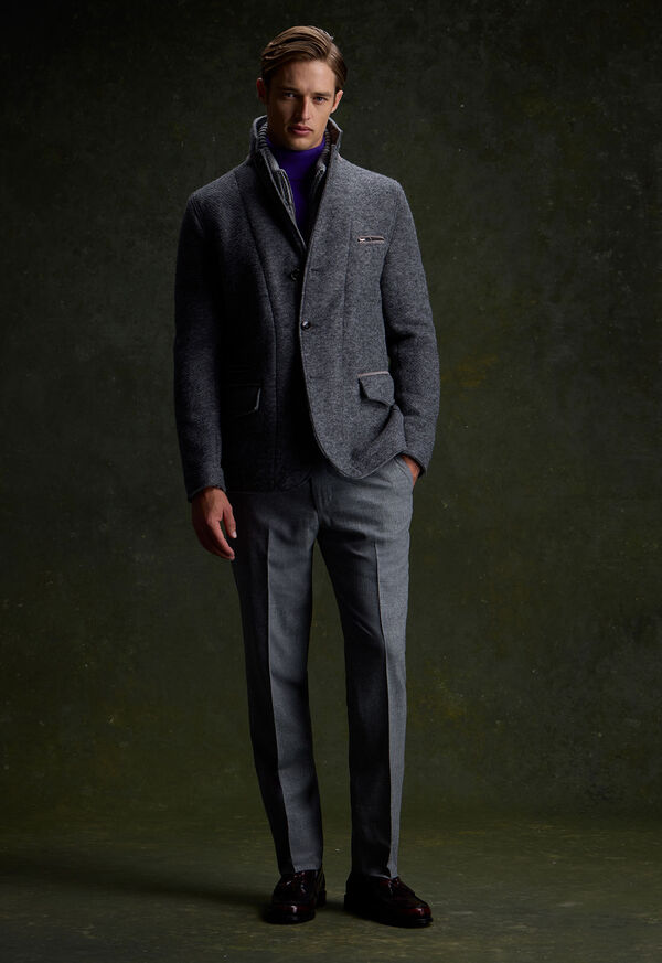 Paul Stuart Wool Jacket With Removable Knit Collar