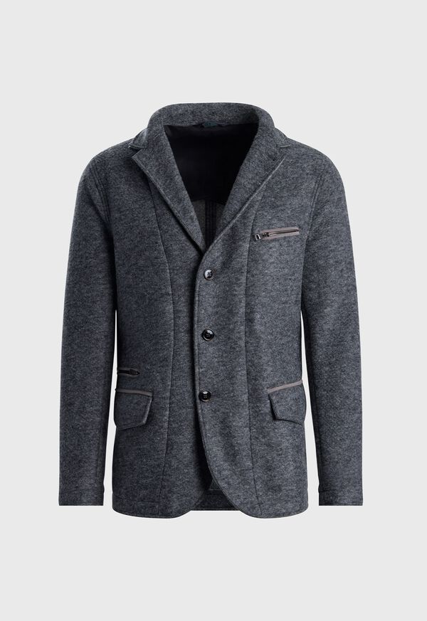 Paul Stuart Wool Jacket With Removable Knit Collar