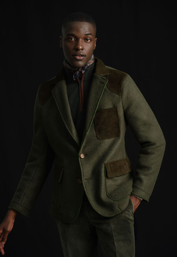 Paul Stuart Wool Jacket With Suede Details