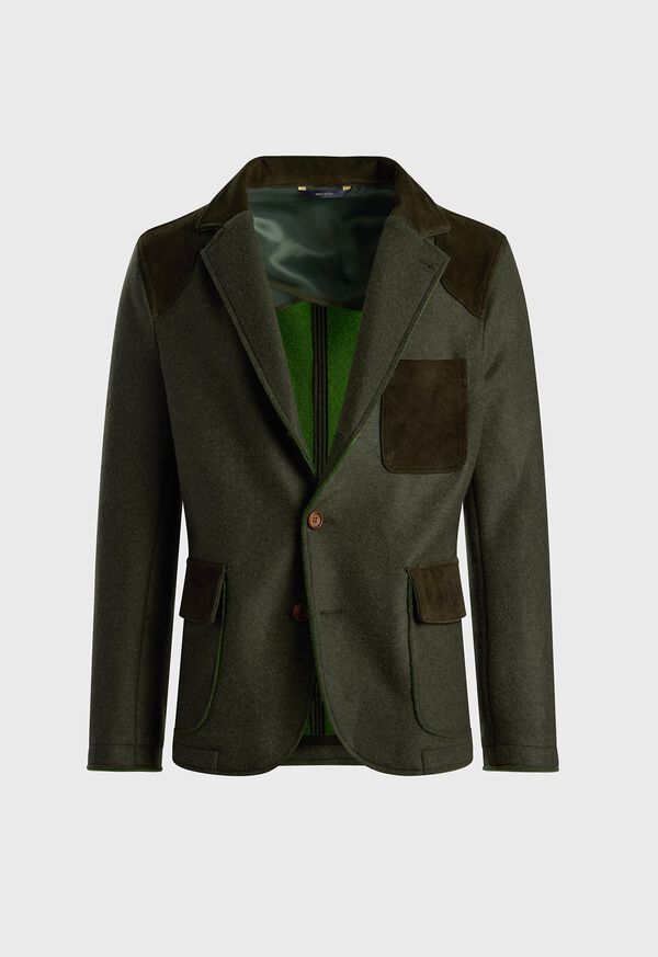 paul stuart Wool Jacket with Suede Details