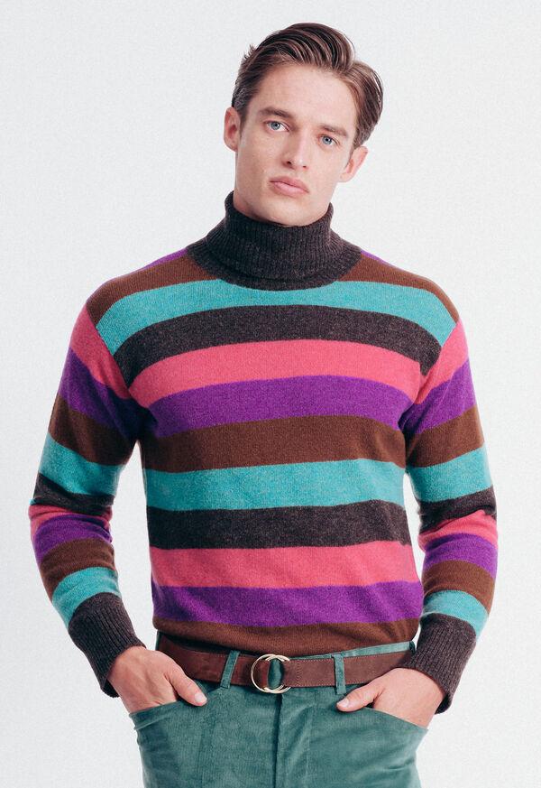 Paul Stuart Wool Multicolor Stripe Turtleneck