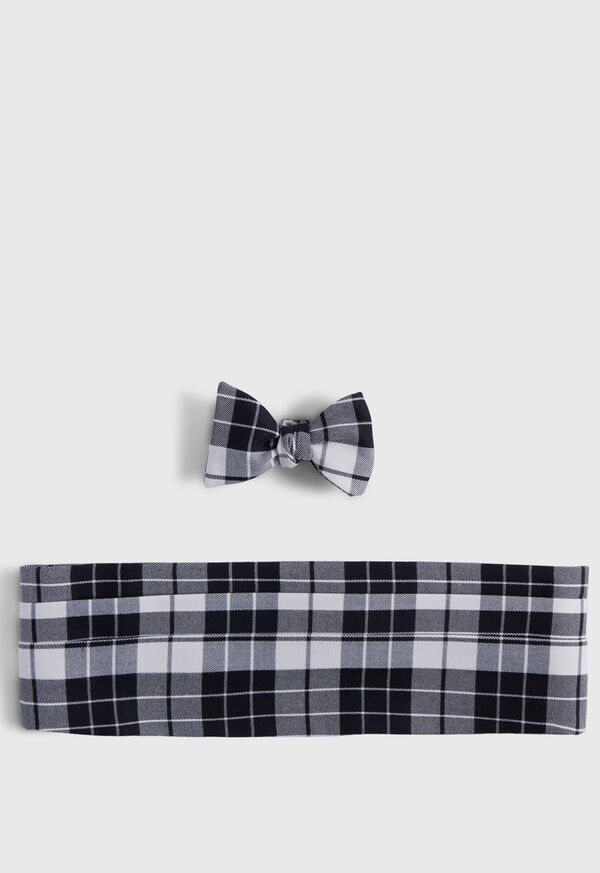 paul stuart Wool Plaid Bow Tie and Cummerbund Set