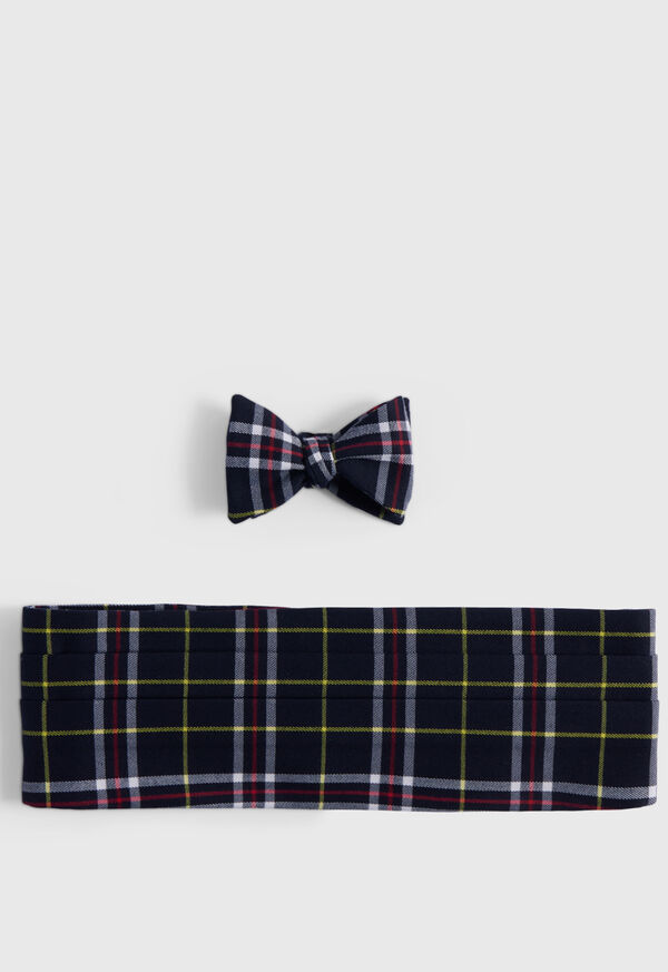paul stuart Wool Plaid Bow Tie and Cummerbund Set
