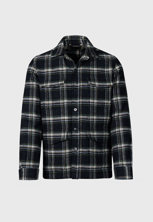 paul stuart Wool Plaid Shirt Jacket