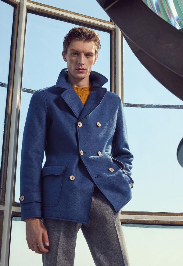 Paul Stuart Wool Raw Edge Double Breasted Jacket