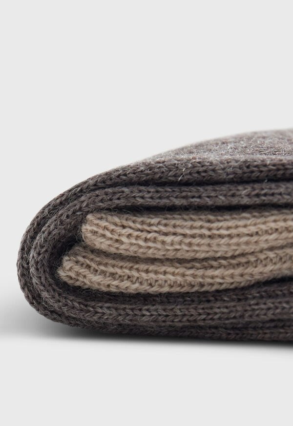 Paul Stuart Wool Ribbed Sock With Contrast Trim