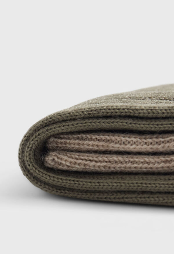 Paul Stuart Wool Ribbed Sock With Contrast Trim