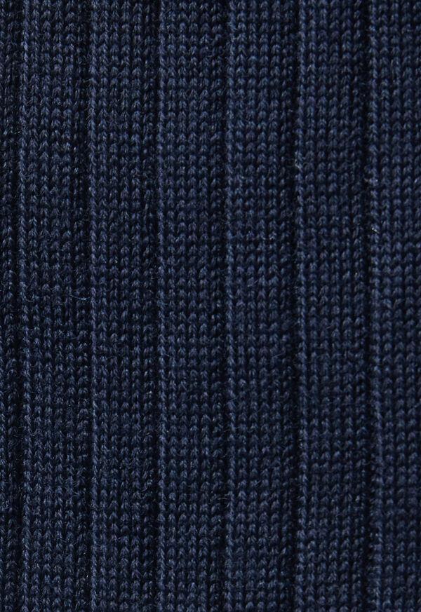 Paul Stuart Wool Ribbed Sock With Contrast Trim