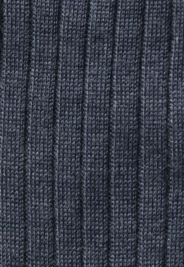 Paul Stuart Wool Ribbed Sock With Contrast Trim