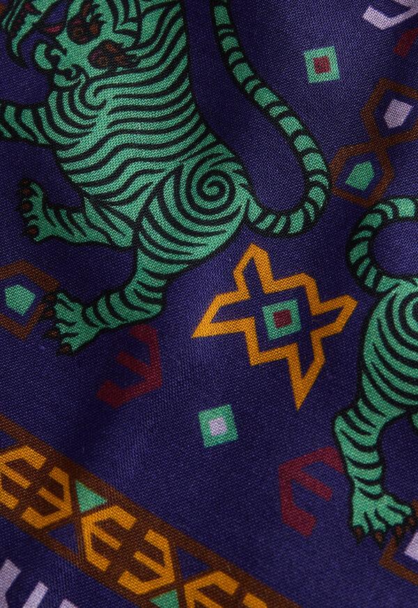 Paul Stuart Wool & Silk Exotic Print Scarf