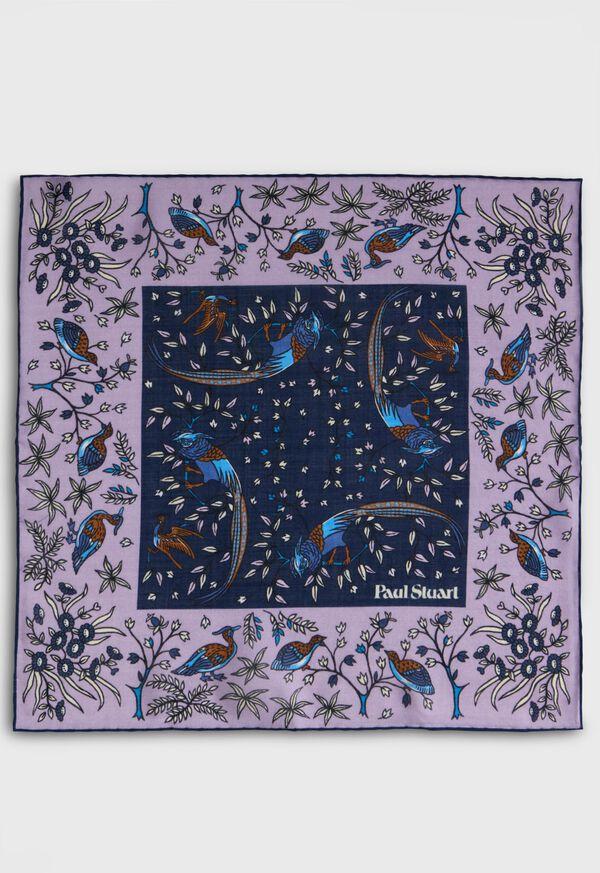 Paul Stuart Wool & Silk Forest Print Pocket Square