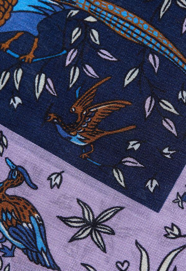 Paul Stuart Wool & Silk Forest Print Pocket Square