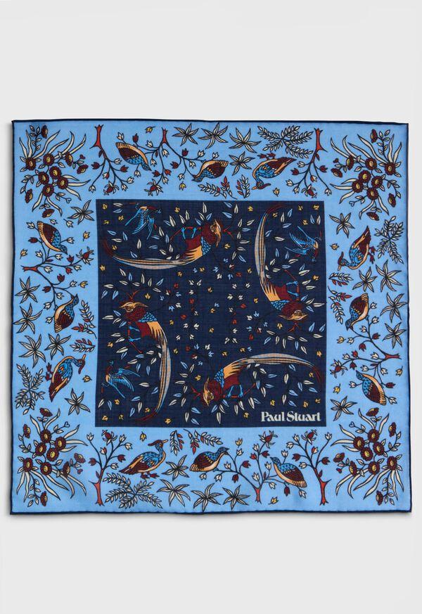 Paul Stuart Wool & Silk Forest Print Pocket Square