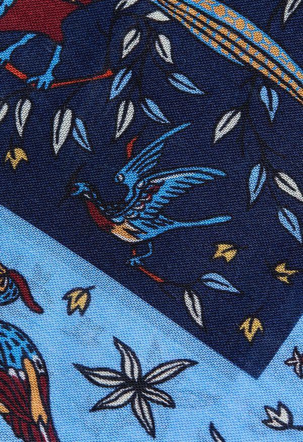 Paul Stuart Wool & Silk Forest Print Pocket Square