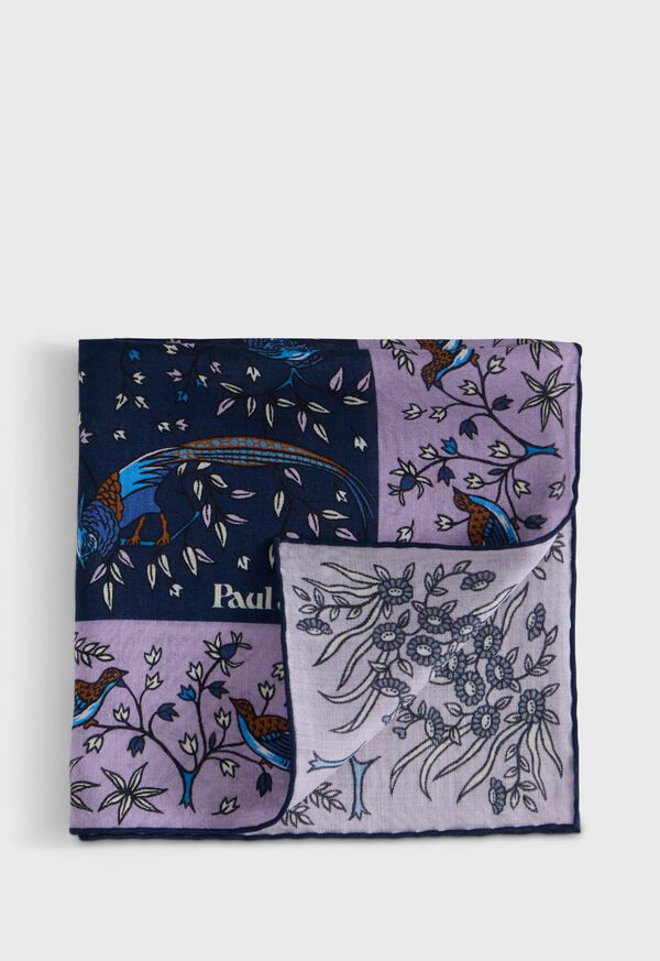 paul stuart Wool & Silk Forest Print Pocket Square