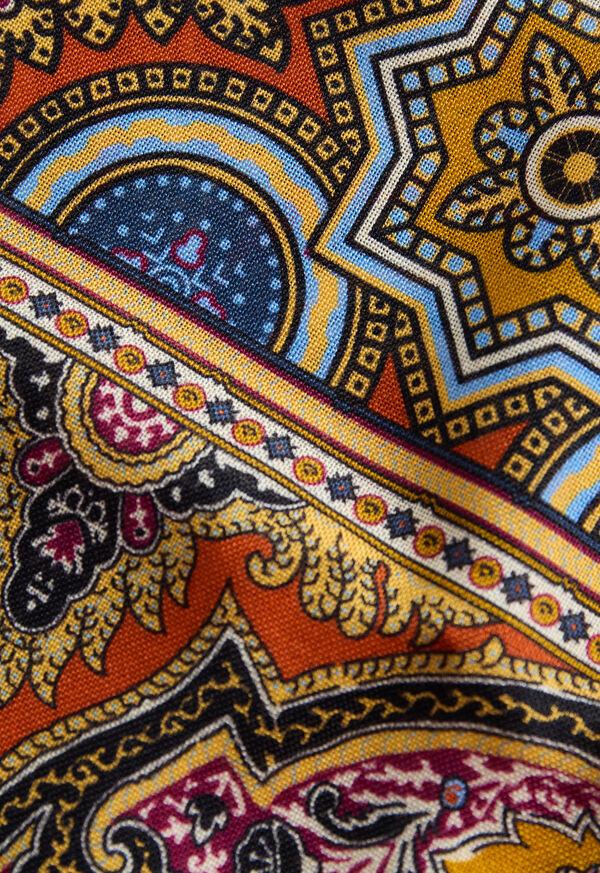 Paul Stuart Wool & Silk Medallion Print Scarf