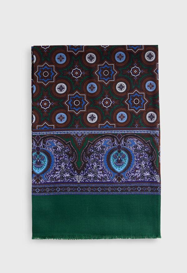 Paul Stuart Wool & Silk Medallion Print Scarf