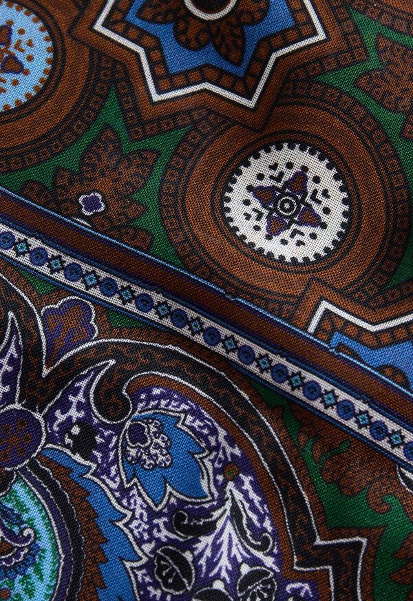 Paul Stuart Wool & Silk Medallion Print Scarf