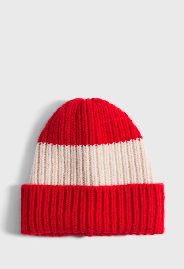 paul stuart Wool Two Color Striped Beanie