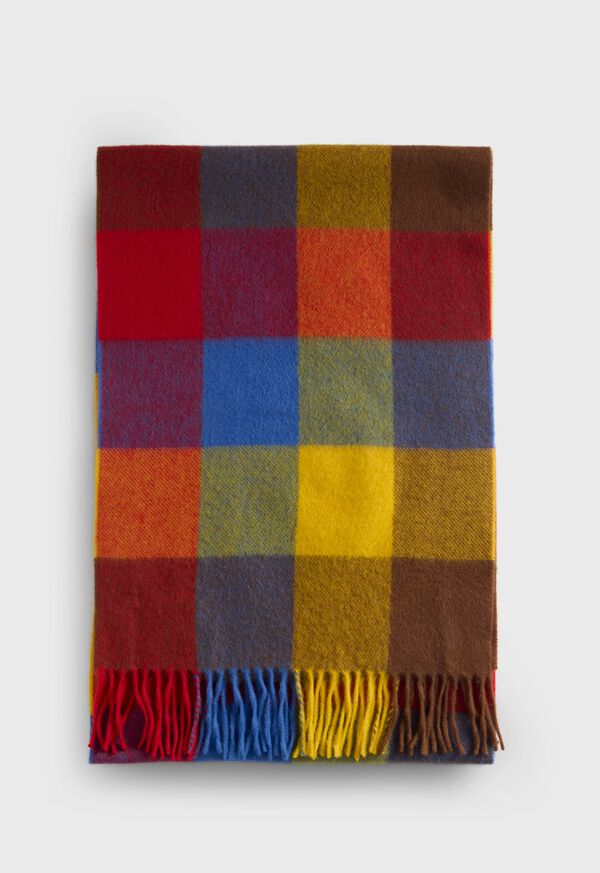 Paul Stuart Woven Cashmere Buffalo Check Scarf