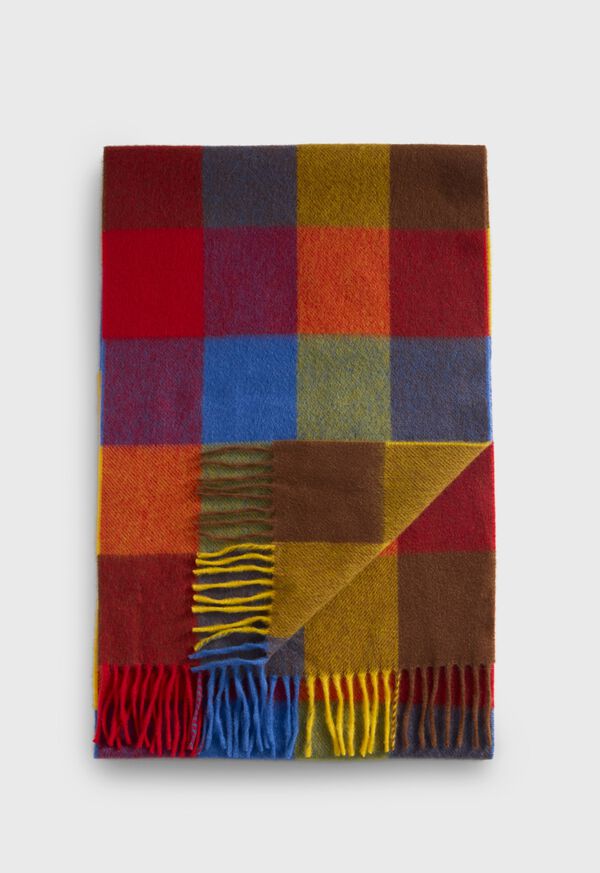 paul stuart Woven Cashmere Buffalo Check Scarf