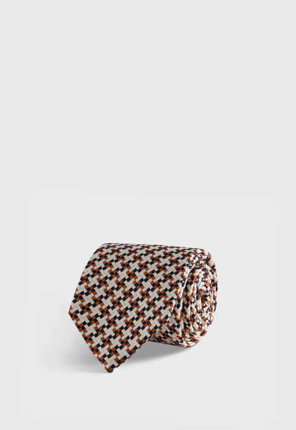 paul stuart Woven Silk Houndstooth Tie
