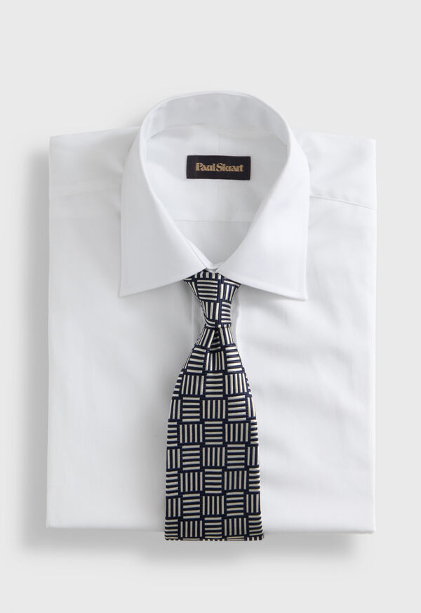 Paul Stuart Woven Silk Large Parquet Tie