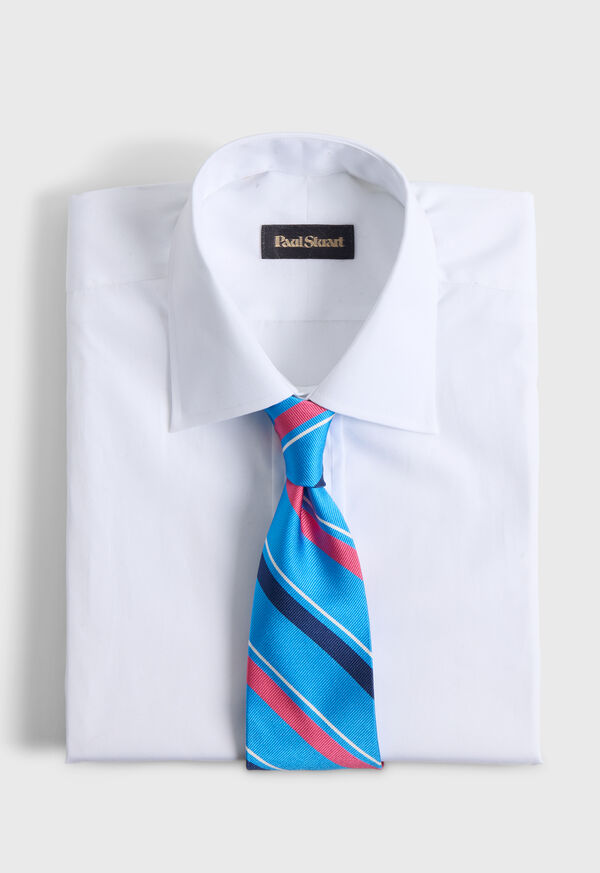 Paul Stuart Woven Silk Multi-Color Stripe Tie