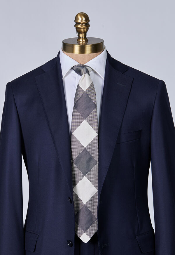 Paul Stuart Woven Silk Oversized Check Tie