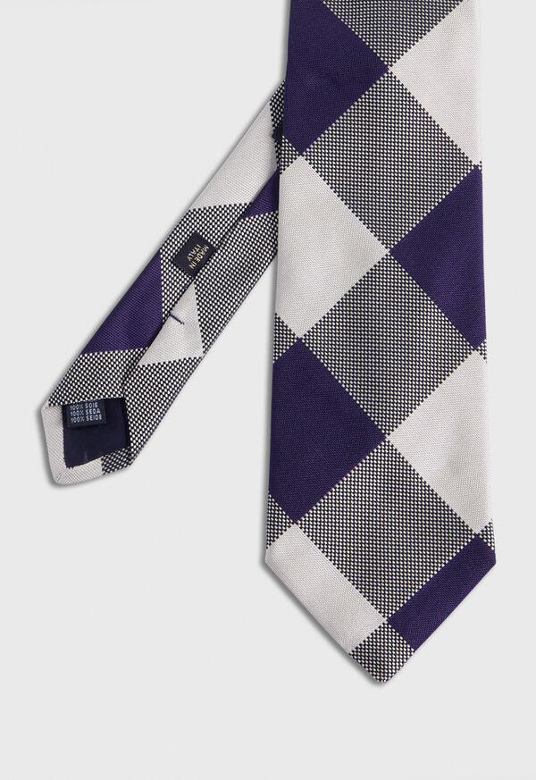 paul stuart Woven Silk Oversized Check Tie