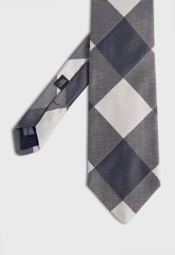 paul stuart Woven Silk Oversized Check Tie
