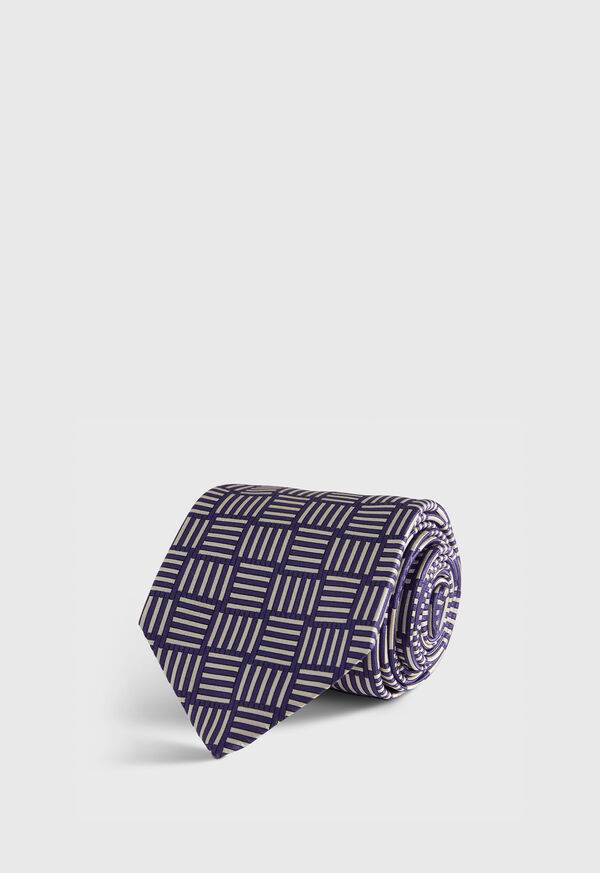 paul stuart Woven Silk Parquet Tie