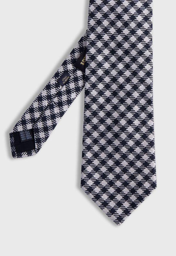 paul stuart Woven Silk Small Check Tie