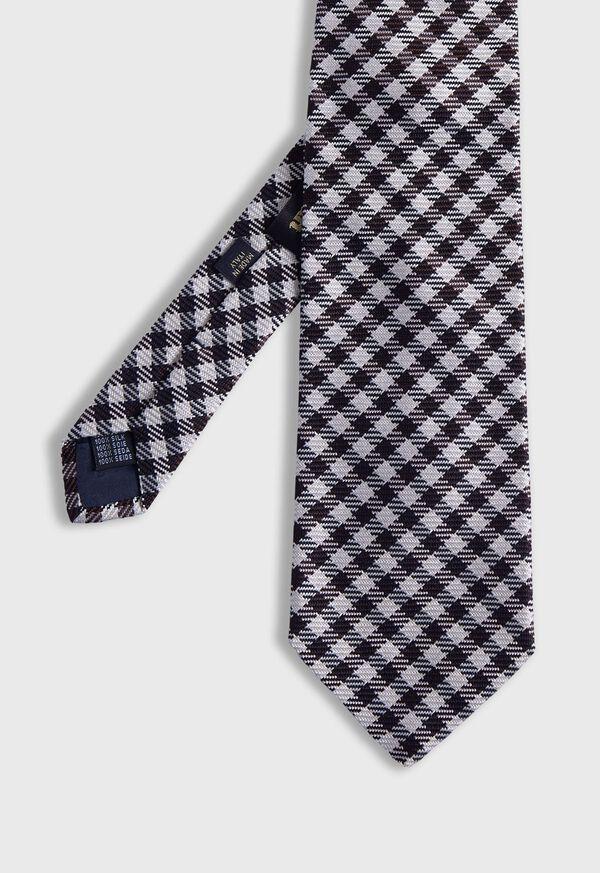 paul stuart Woven Silk Small Check Tie
